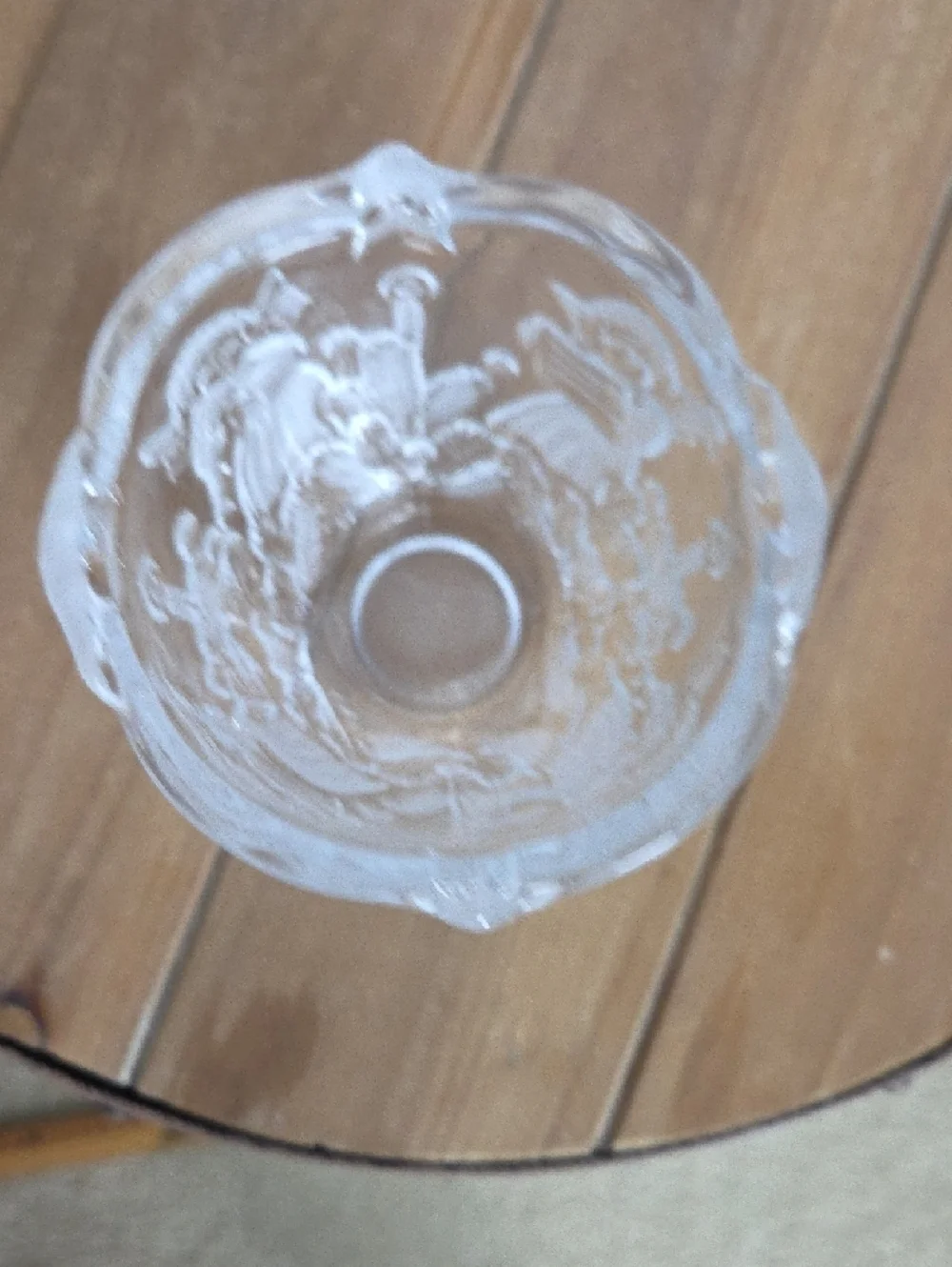 Clear Embossed Glass Candy Dish